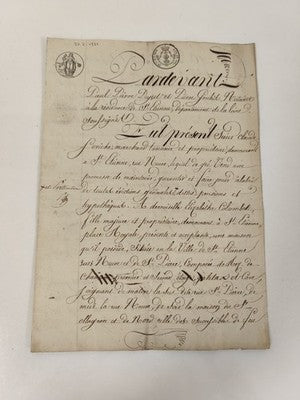 Acte manuscrit administratif 1821, timbres fiscaux, Saint-Étienne, XIXe