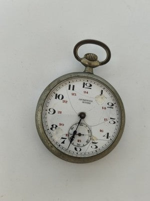 Montre de gousset ancienne Ch. Wattiez Reims, cadran émaillé à réviser