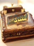 Pin's vintage US Créteil Football rectangulaire bleu doré badge ancien