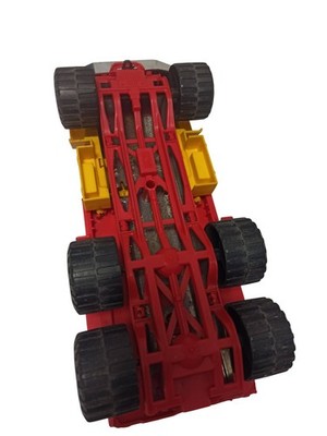 Camion jouet ancien Compagnie Strasbourg No2 vintage rouge jaune grand modèle