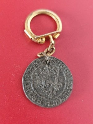 Porte-clés ancien publicitaire Provence vintage, médaillon style médaille