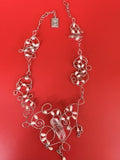 Vintage collier Danais filigrane, pierres naturelles, pendentif central original