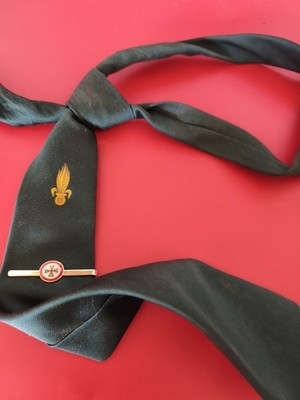 Cravate vintage militaire ancienne escadron armée blindée cavalerie collection