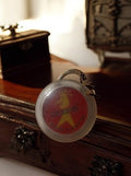 Porte-clés publicitaire vintage Carnaval 1981 transparent rond rétro