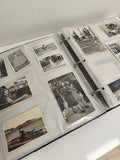 Album photos ancien, classeur vintage photos de famille noir et blanc