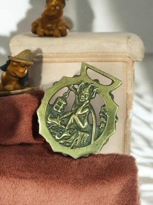 Décapsuleur vintage en bronze, motif lutin, ouvre-bouteille rétro ancien
