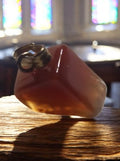 Pendentif vintage pierre orangée bélière plaqué or, bijou rétro élégant