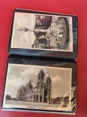 Lot 2 cartes postales anciennes Marseille Cathédrale et Fontaine Cantini vintage