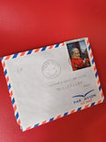 Ancienne lettre vintage Congo 1968, timbre oblitéré, enveloppe Par Avion collect