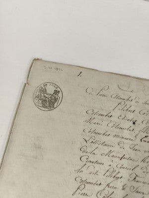 Lettre administrative manuscrite 1814, timbre fiscal 75 c., XIXe