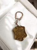 Porte-clés ancien blason héraldique vintage rétro, objet publicitaire rare