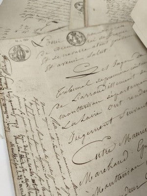 Gros lot lettres manuscrites administratives XIXe papier timbré 1816-1821