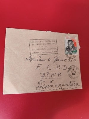 Lettre ancienne Madagascar 1961 timbre oblitéré philatélie collection vintage