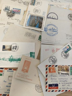 Rare lot ancien lettres philatéliques pétrole, enveloppes timbrées vintage