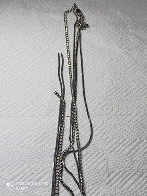 Collier vintage multi-rangs noir strass fantaisie, bijou rétro élégant