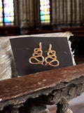 Boucles d’oreilles vintage années 70 dorées, style fantaisie, design abstrait
