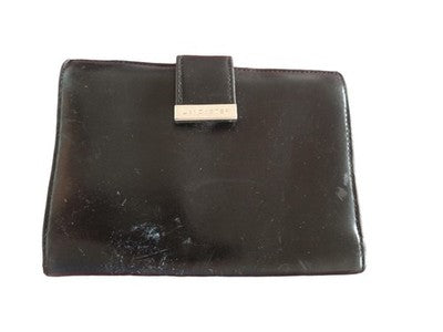 Portefeuille Lancaster femme cuir noir, porte-monnaie élégant, fermeture métal