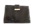 Portefeuille Lancaster femme cuir noir, porte-monnaie élégant, fermeture métal