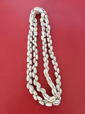 Collier ancien vintage en coquillages naturels, gros bijou rétro pour collection