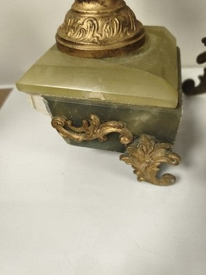 Pendule ancienne Alfred Genève La Crau en onyx vert vintage à restaurer horloge