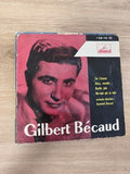 Vintage 45 tours Gilbert Bécaud pochette photo rouge noire 7 EGF 195