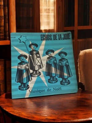 Disque vinyle Echos de la Joie Musique de Noël rétro ancien 45 tours vintage