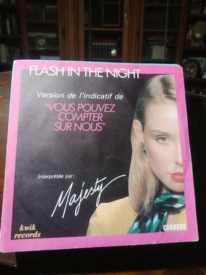 Vinyle 45 tours Majesty Flash in the Night vintage Carrere rétro kwik records