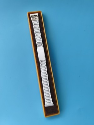 Bracelet montre ancien vintage français, neuf stock, métal argenté, boîte