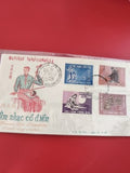 Vintage FDC Vietnam 1966 musique traditionnelle, 4 timbres, cachet Saigon