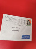 Ancienne lettre vintage Madagascar timbre oblitéré 1961 Par Avion philatélie
