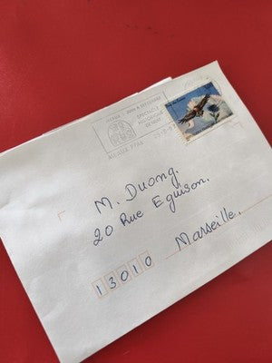 Ancienne enveloppe timbrée oblitérée France 1997 philatélie collection vintage