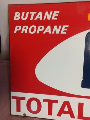 Plaque émaillée ancienne TOTALGAZ butane propane vintage pub rétro