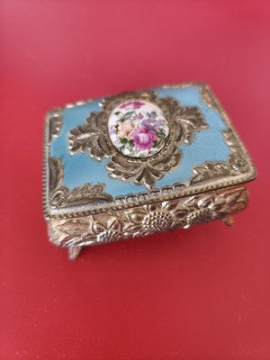 Petite boîte à bijoux ancienne vintage à restaurer, objet rétro collection déco