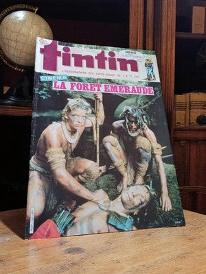 Magazine Tintin ancien vintage cinéma La Forêt Émeraude couverture rare BD rétro