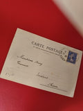 Carte postale ancienne timbre oblitéré France collection philatélie vintage