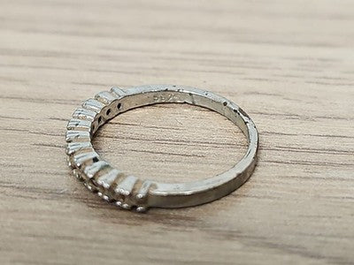 Lot 2 bagues anciennes argent, alliance et anneau serti vintage rétro
