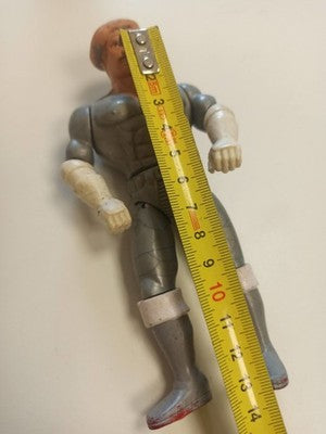 Figurine bootleg rétro MASK années 80, jouet vintage articulé, gris et blanc