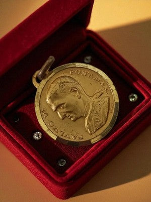 Médaille ancienne Paulus VI PONT MAX plaqué or objet religieux vintage rare