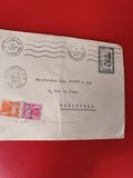Ancienne lettre philatélique 1957 timbres oblitérés Casablanca Marseille vintage