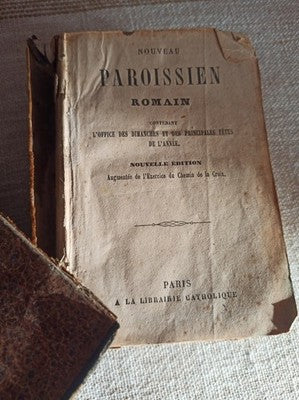 Livre liturgique Paroissien Romain XIXe cuir décor doré patrimoine religieux