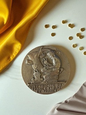 Alte Bronzemedaille Électricité de France EDF Gas dekoratives Vintage-Relief