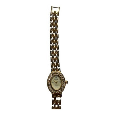 Montre femme Majestic Paris dorée cadran ovale strass fantaisie