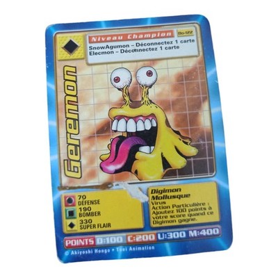 Carte Digimon Geremon Bandai vintage rétro jeu vidéo FR abîmée