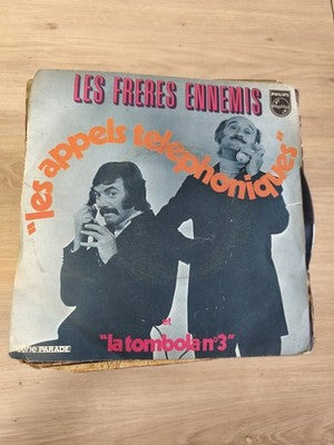 Vintage 45T Les Frères Ennemis Les Appels Téléphoniques Philips pochette usée