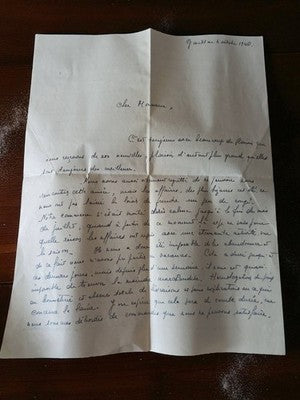 Lettre manuscrite ancienne 1946 post guerre écrite à sa mère vintage