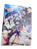 Poster My Hero Academia manga anime, héros principaux, couleurs vives, format ve