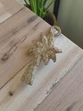 Pendentif vintage palmier métal martelé années 50 rétro deadstock
