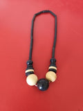 Collier ancien ethnique en os sculpté vintage, bijou rétro authentique collectio