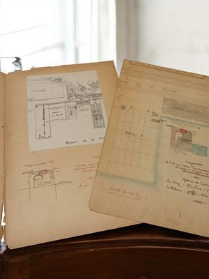 Plans anciens Marseille années 30-40 travaux publics hydrauliques vintage