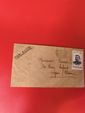 Ancienne lettre vintage avec timbre Madagascar oblitéré, enveloppe Par Avion